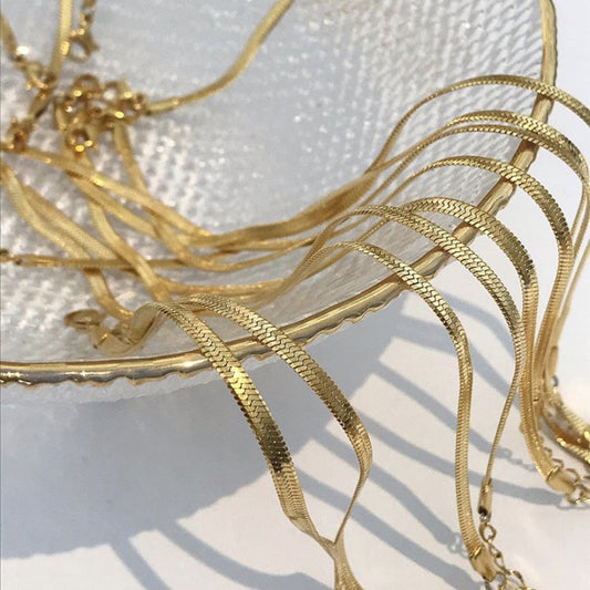 Gargantillas Collar de Oro Snake Bones Chain para Mujeres