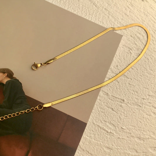 Gargantillas Collar de Oro Snake Bones Chain para Mujeres